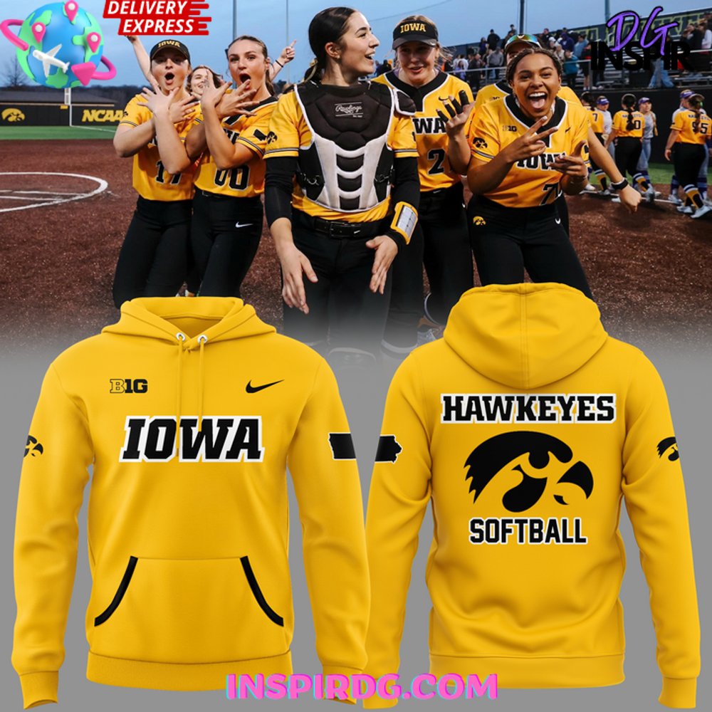 Iowa Hawkeyes Softball 2025 Yellow Hoodie