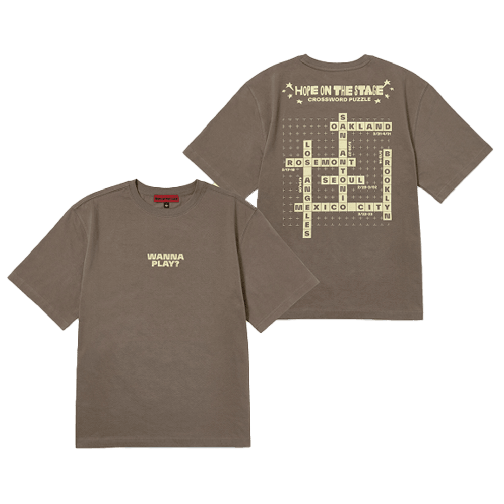 Jhope Merch Tour T-Shirt Crossword Puzzle Hope On The Stage Merch Gifts For Music Fan