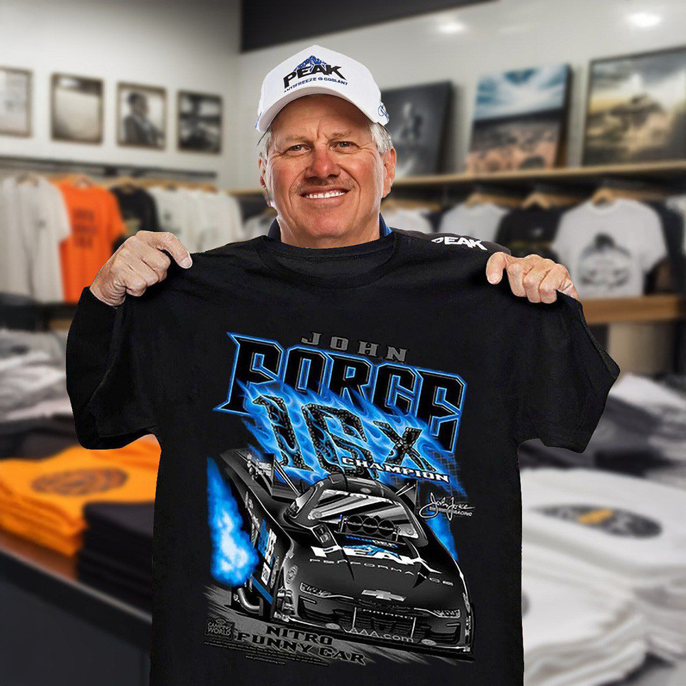 John Force Ghost Champion 1gx Nitro Shirt Funny Car Camping World T-Shirts Racing Fan Gifts