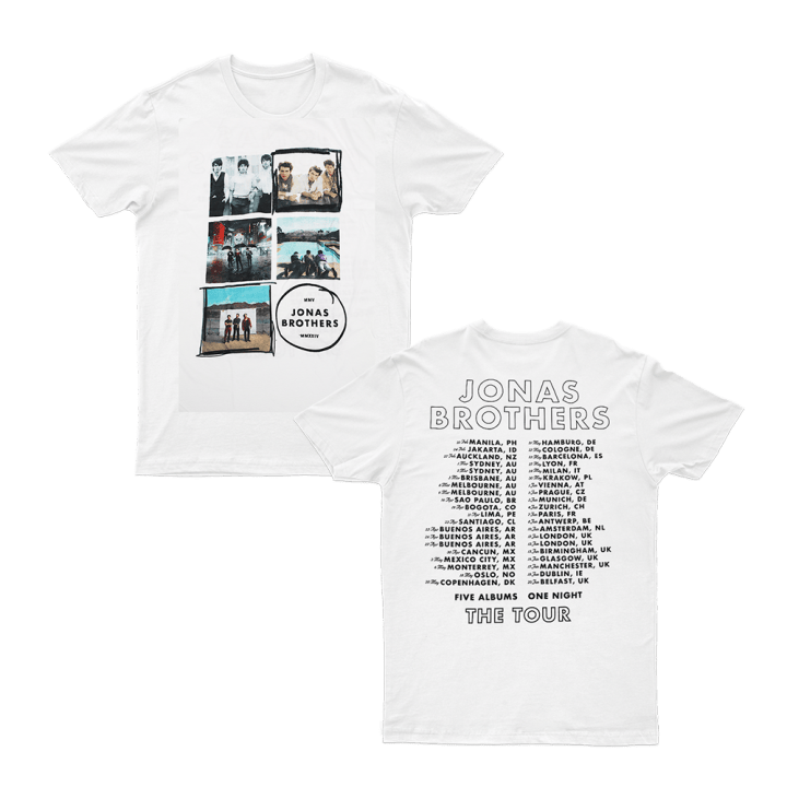 Jonas Brothers 5 Albums White Tshirt Gift For Band Enthusiasts