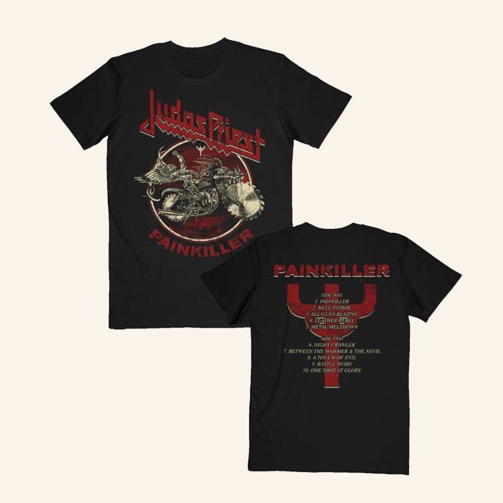 Judas Priest Merch T-Shirt Painkiller Album Tracklist Shirt Gifts For Fans