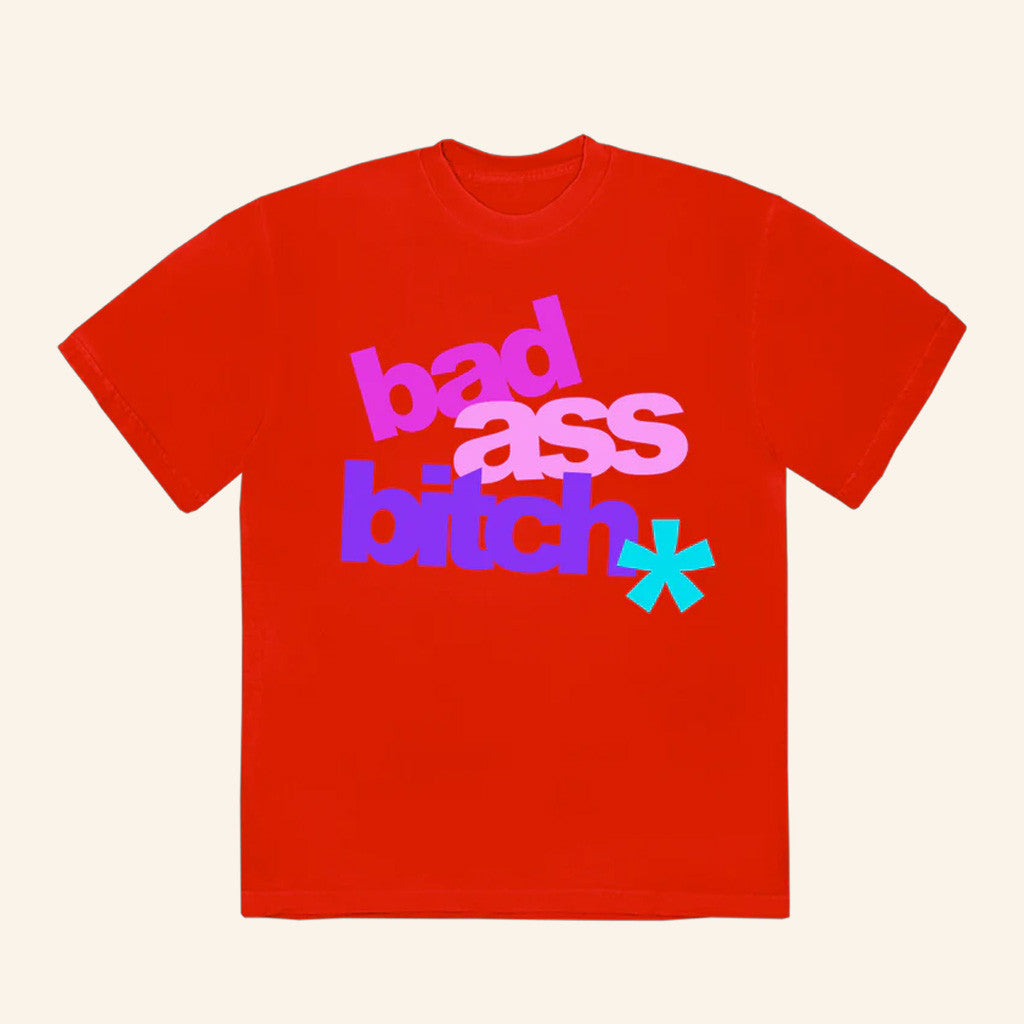 Justin Bieber Merch Bad Ass Bitch Red T-Shirt Birthday Ideas For Friends