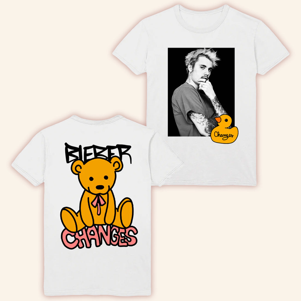 Justin Bieber Merch Changes Duck Bear Photo T-Shirt Gift Ideas For Dudes