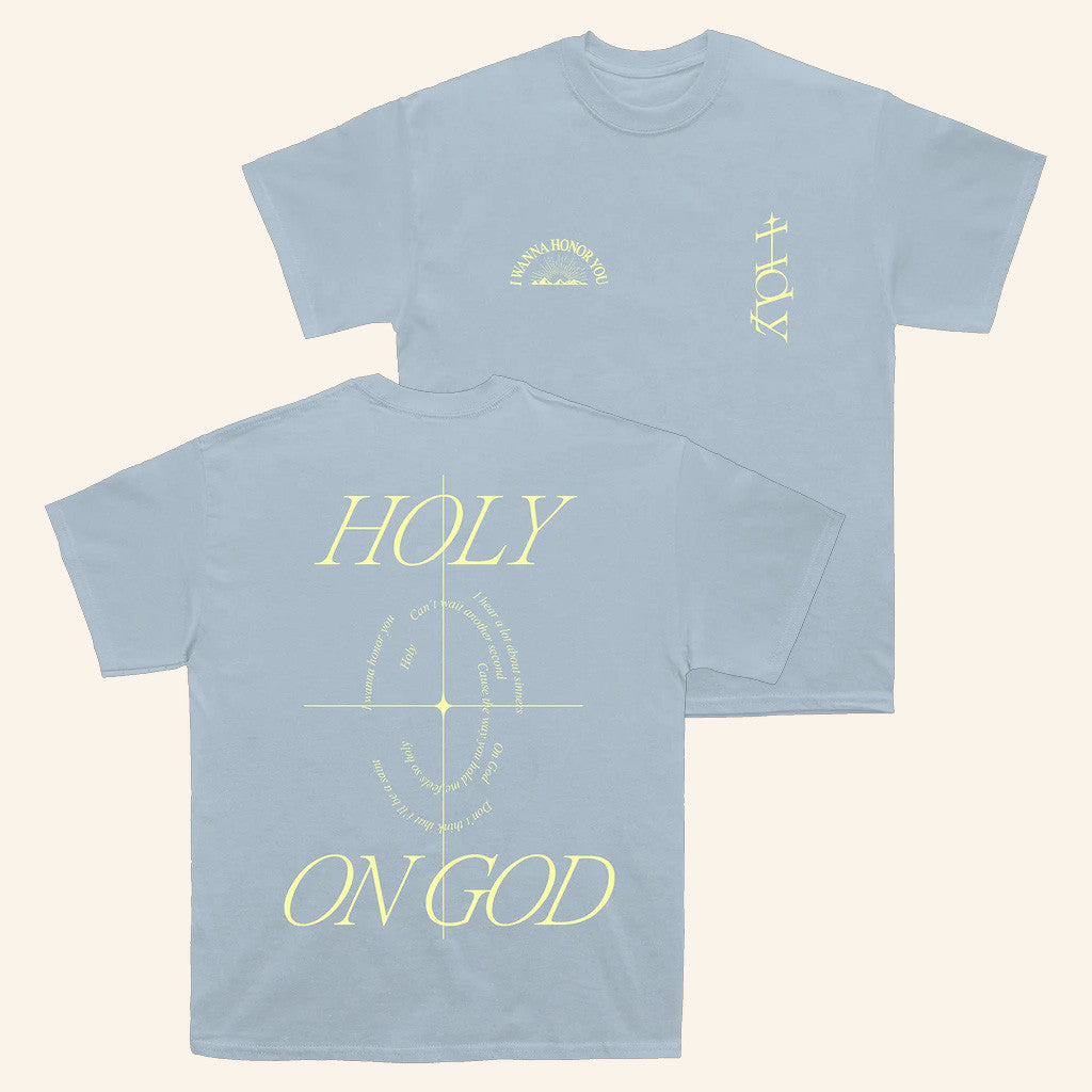 Justin Bieber Merch Holy Lyrics T-Shirt Light Blue Gifts For Best Friends