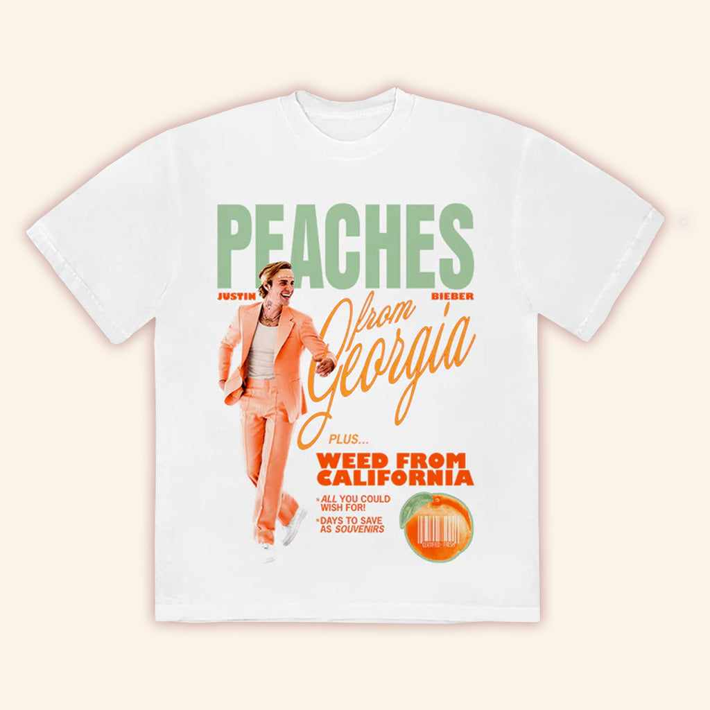 Justin Bieber Merch Peaches T-Shirt Birthday Gifts For Him