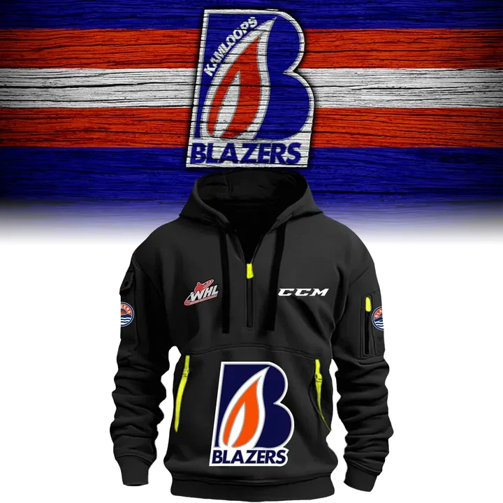 Kamloops Blazers Hoodie Half Zipper Birthday Gifts For Hockey Fans