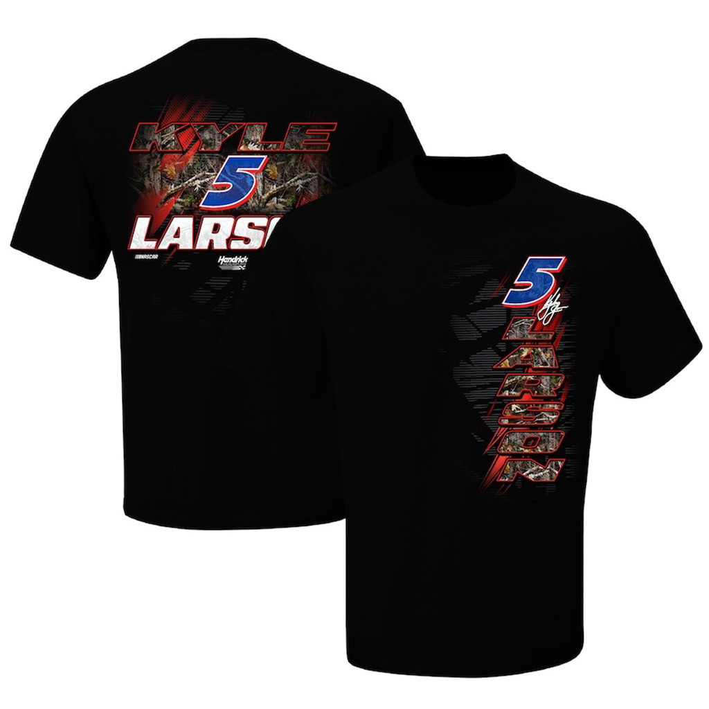 Kyle Larson Hendrick Motorsports Team Collection Black Camo T-Shirt Gifts For Racing Lovers