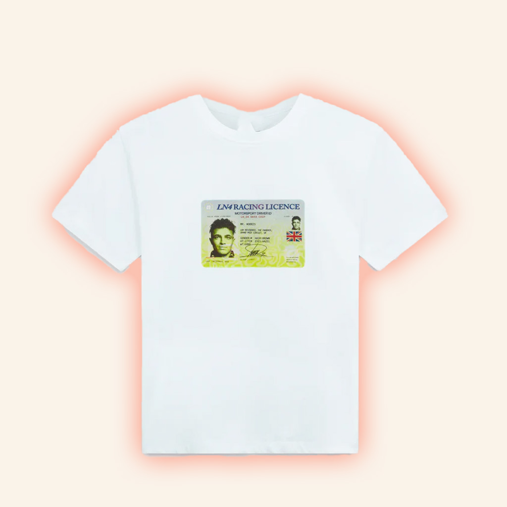 Lando Norris Merch Lando Licence Fitted T-Shirt White Gift Ideas For Race Car Fans