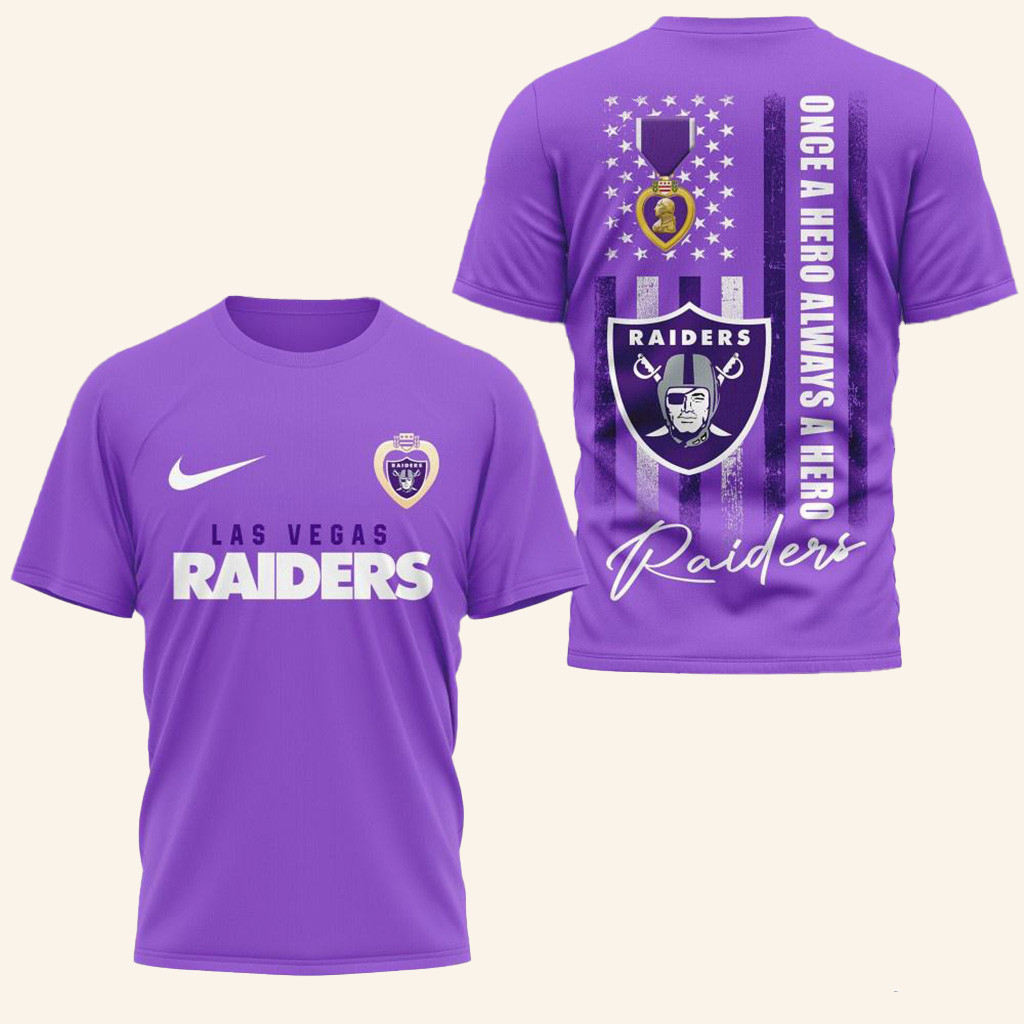 Las Vegas Raiders National Purple Heart Day Shirt Las Vegas Raiders Merch Gifts For Fans