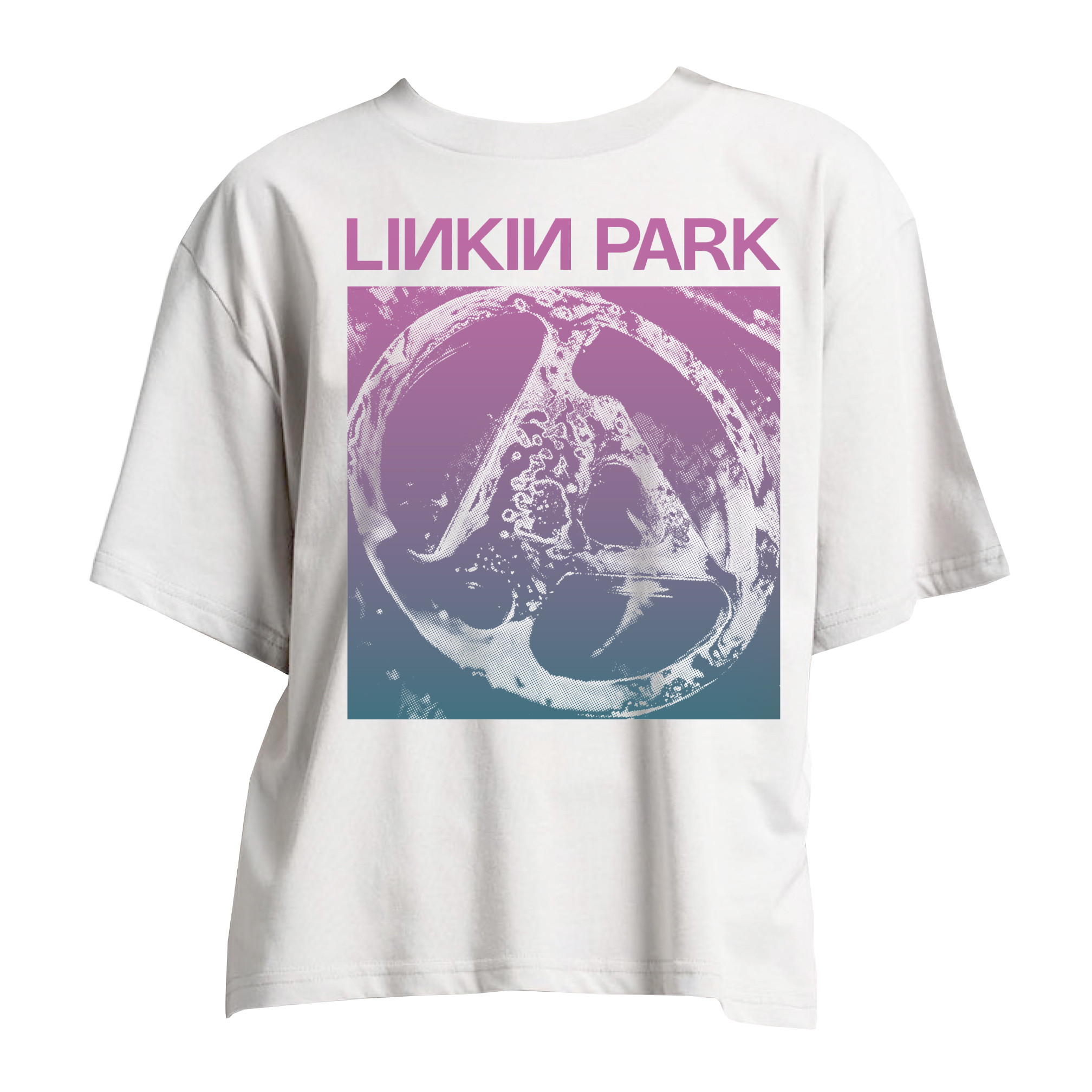 Linkin Park Fz Deluxe Gradient Tee Shirt Ladies Drop Shoulder White Tour Merch Gift For Collectors