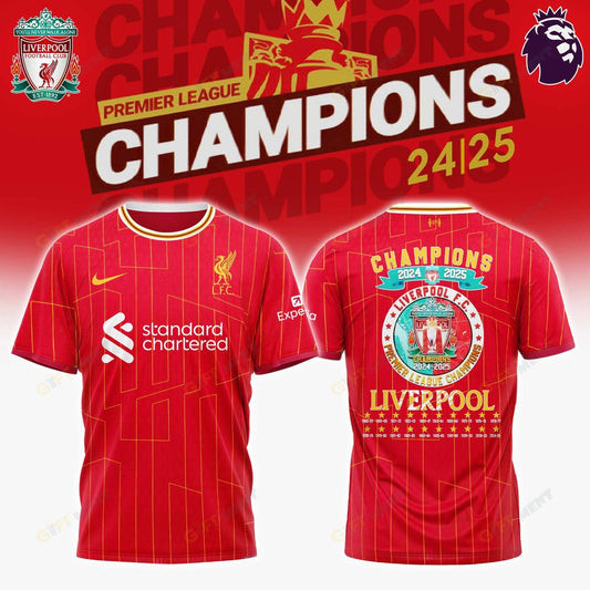 Liverpool FC Champions Premier League 2025 T-Shirt Gift Ideas For Fans