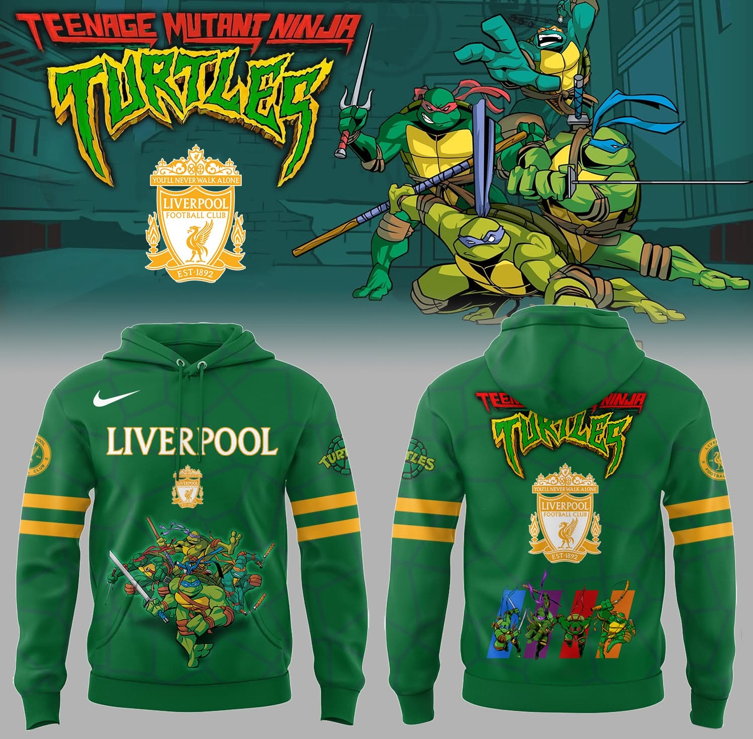 Liverpool Merch Liverpool Fc Ninja Turtle  Edition Hoodie Unique Football Gifts For Fans
