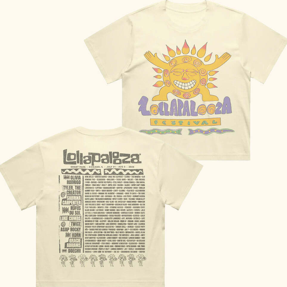 Lollapalooza Band Merch Sunburst T-Shirt Gifts For Best Friends Birthday Gifts For Sister