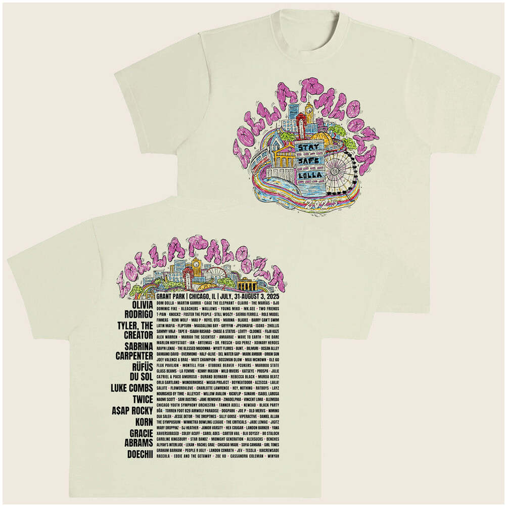 Lollapalooza Merch Skyline T-Shirt Gifts For Wife Birthday Gifts For Best Friend