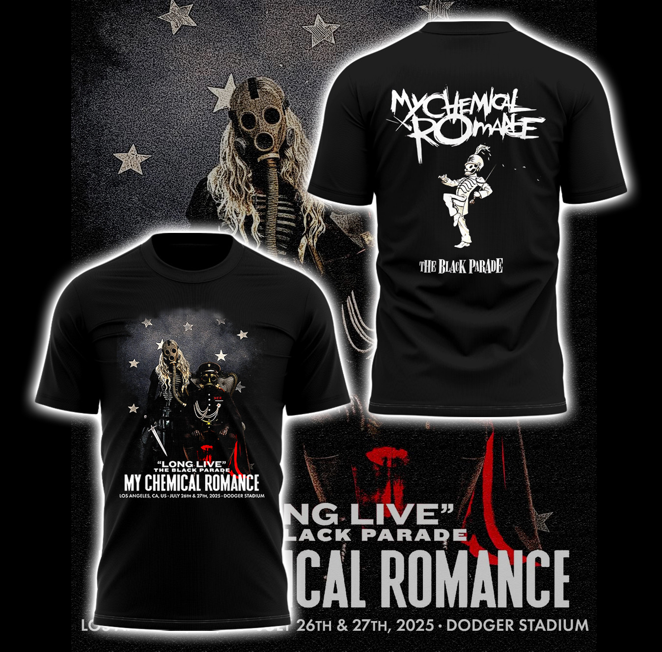 Long Live The Black Parade Tour 2025 X La Tshirt Merch For Concers Lovers