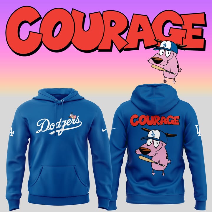 Los Angeles Dodgers x Courage Dog 2025 Hoodie Gifts For Baseball Players