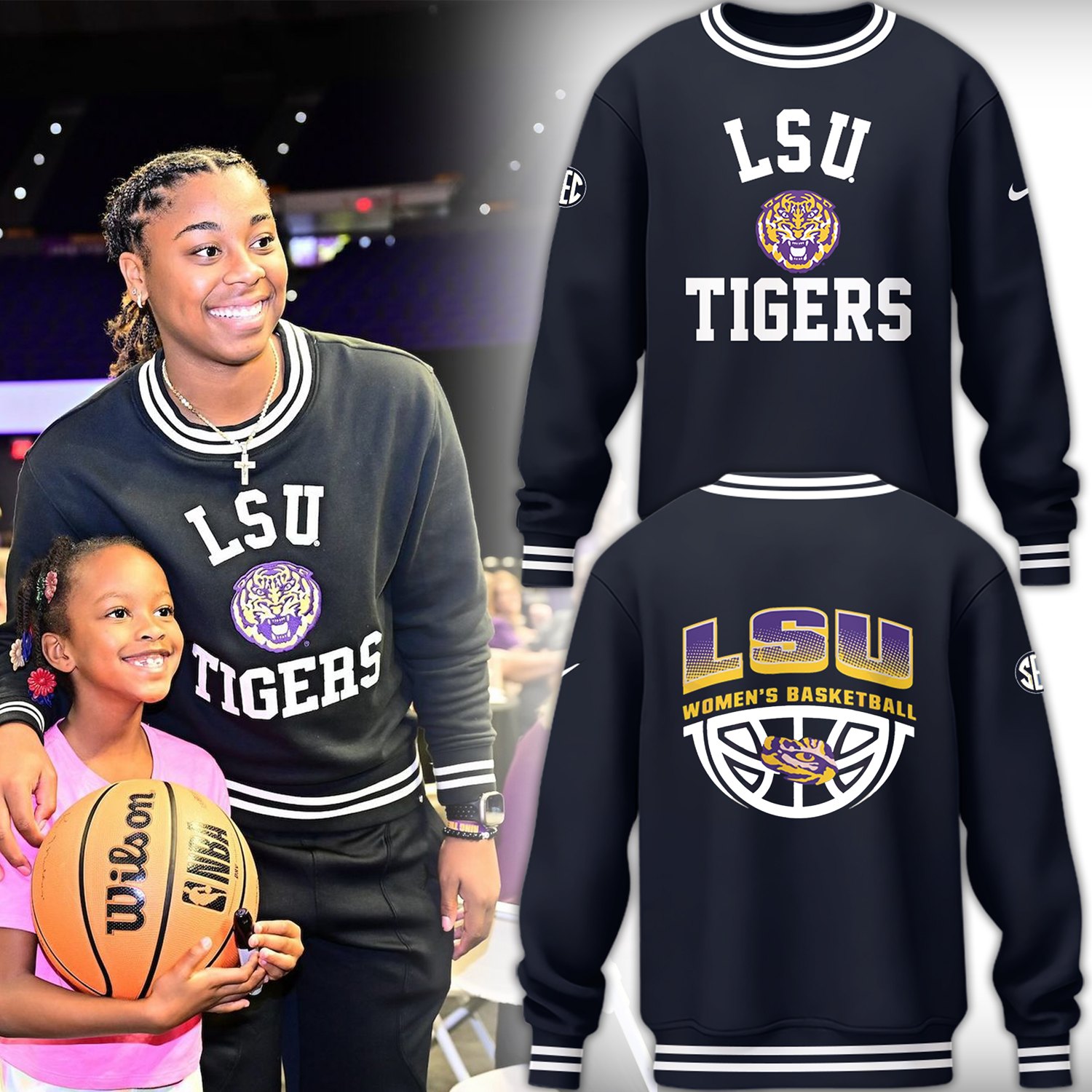 LSU Tigers WomenÃ¢â‚¬â„¢s Basketball Sweatshirt Presents For Basketball Players