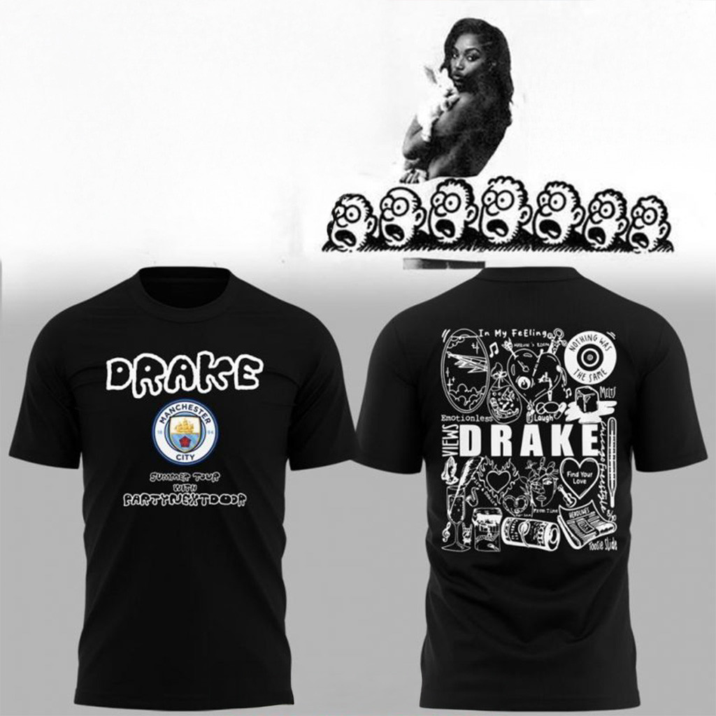 Manchester City x Drake Summer Tour 2025 T-Shirt Fan Merch Gifts For Dad