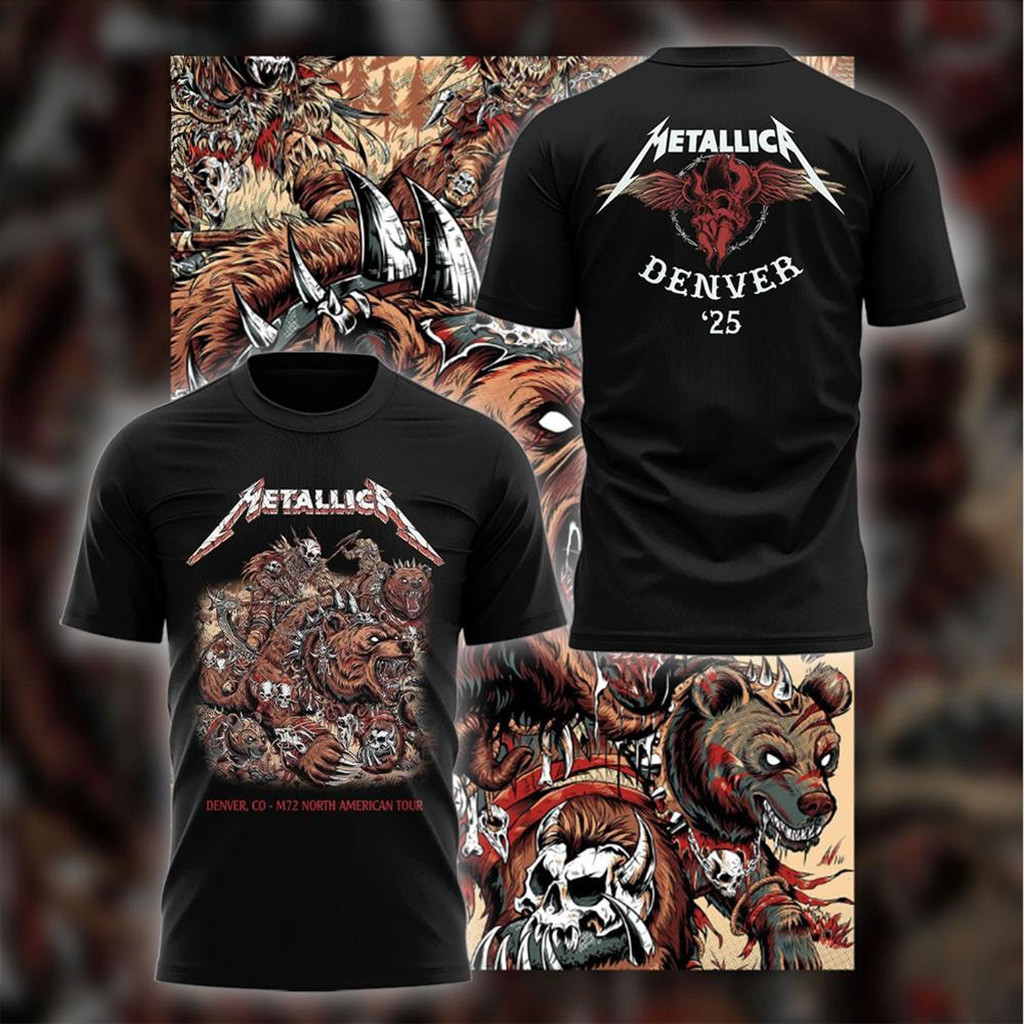 Metallica M72 Denver Concert Black T-Shirt Metallica M72 Merch Gifts For Music Lovers