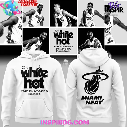 Miami Heat 2025 White Hot Playoffs Hoodie