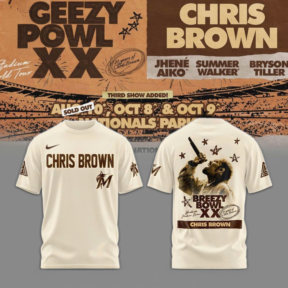 Miami Marlins X Chris Brown Breezy Bowl 2025 T-Shirt Miami Dolphins Merch Dad Gifts