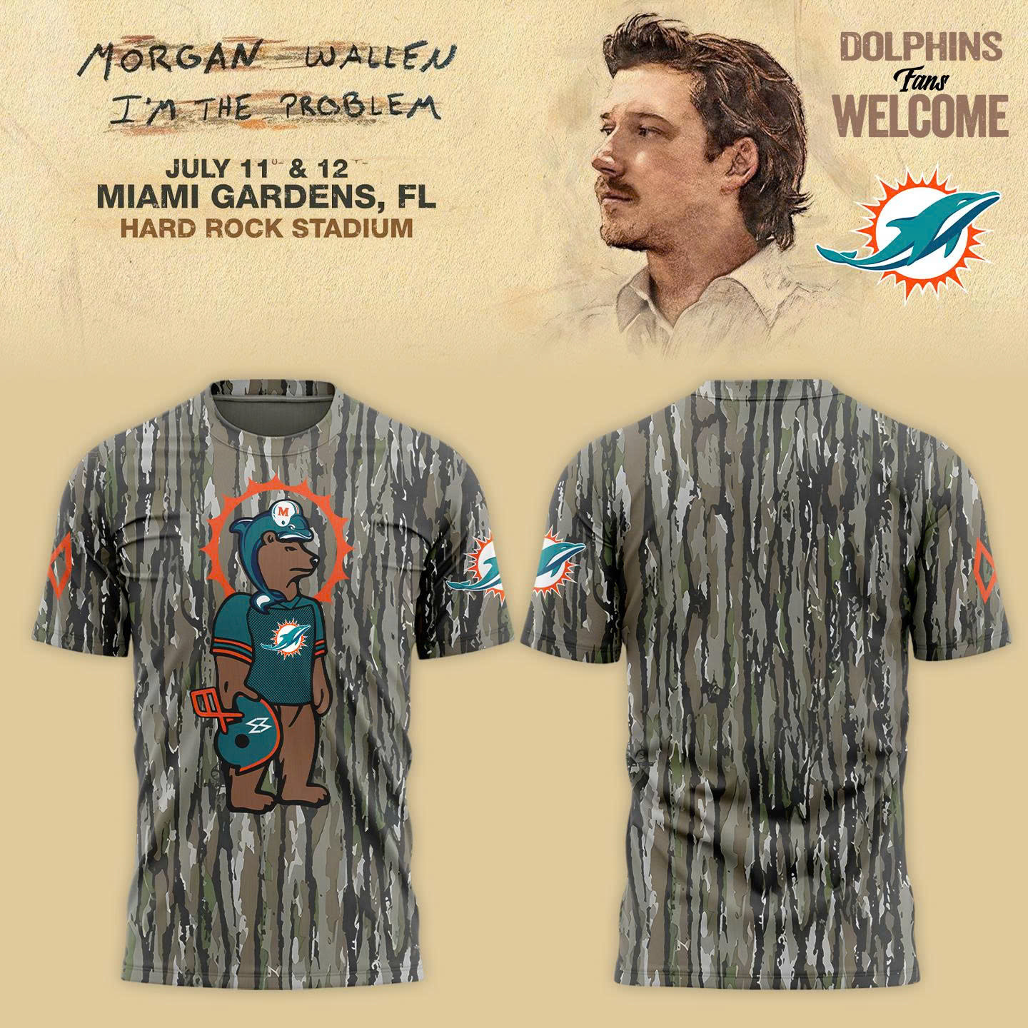 Morgan Wallen Miami Dolphins Camo Shirt Unique Gifts For Baseball Fans