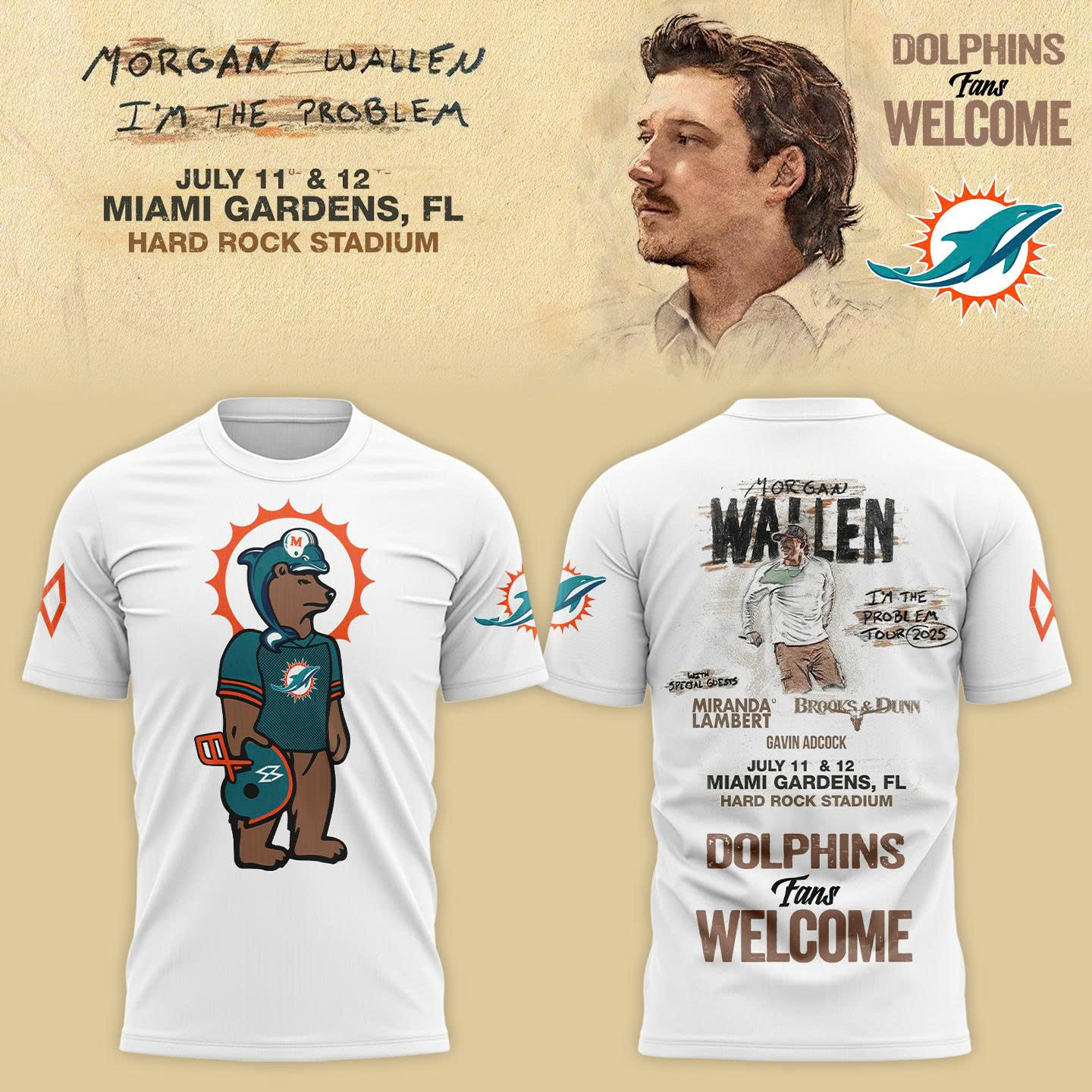 Morgan Wallen Miami Dolphins Fans T-Shirt White Baseball Player Gift Ideas