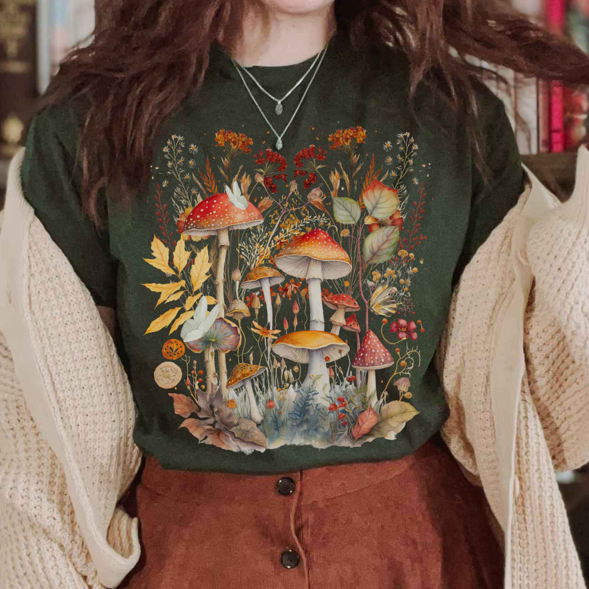 Mushroom Cottagecore T-Shirt Gift For Women