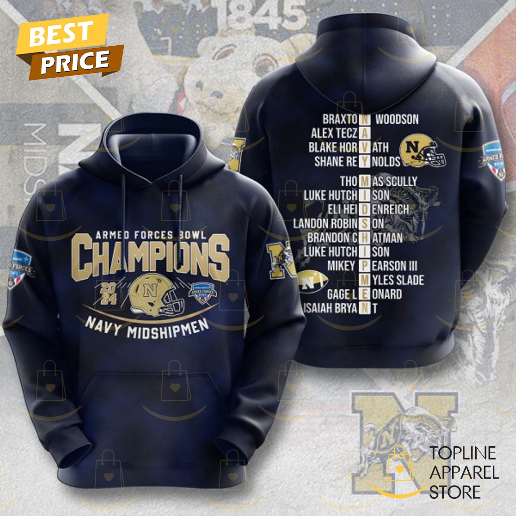 Navy Midshipmen Football Armed Forces Bowl Champions 2024-2025 Hoodie