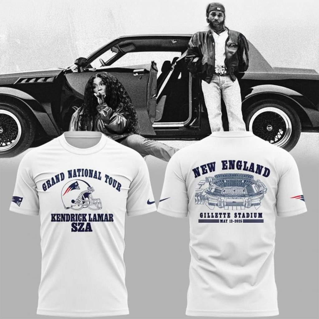 New England Patriots x Kendrick Lamar Grand National Tour Shirt New England Patriots Merch