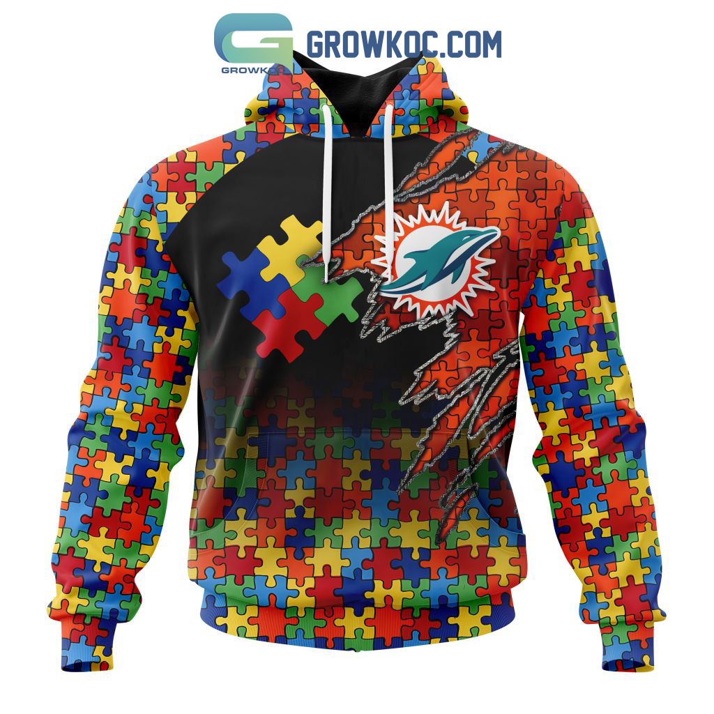 New Miami Dolphins NFL Special Autism Awareness Design Hoodie