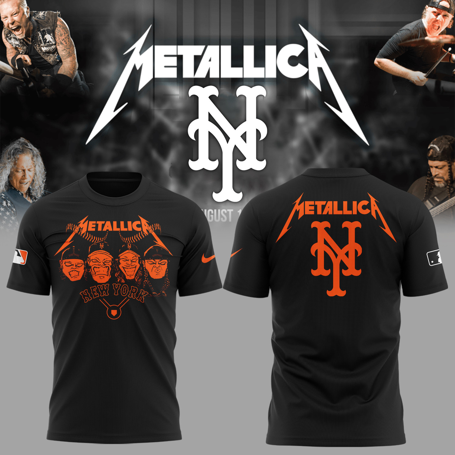 New York Mets Baseball Metallica Night Best T-shirt Gifts For Baseball Anthusiasts