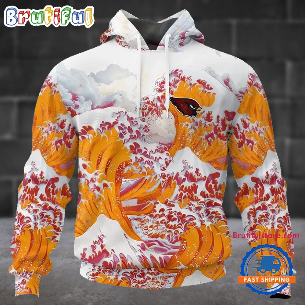 NFL Arizona Cardinals Football Great Wave All Over Print Hoodie