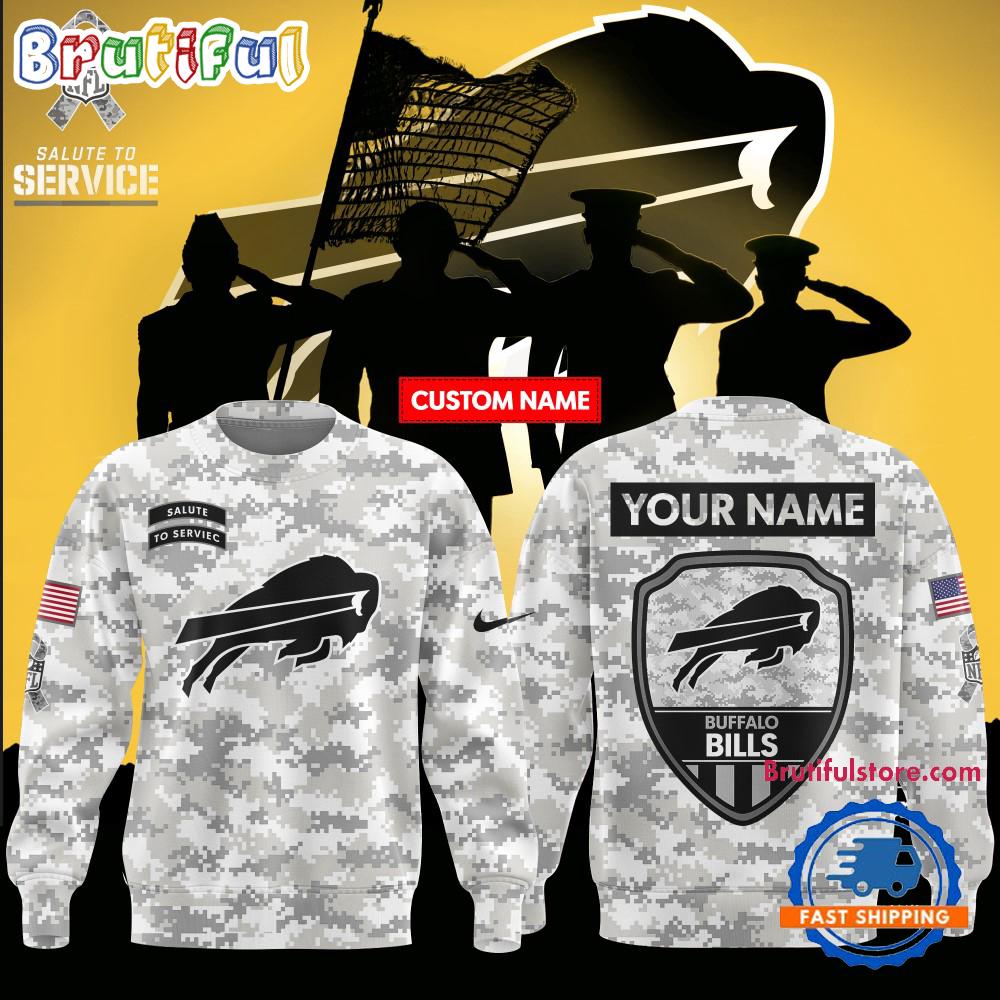 NFL Buffalo Bills Arctic Camo 2024 Salute to Service Sweatshirt