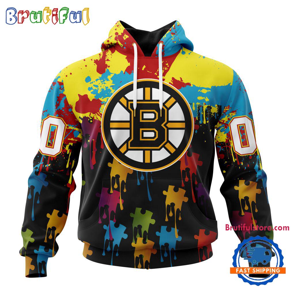 NHL Boston Bruins Special Autism Awareness Custom Hoodie Sweatshirt TShirt