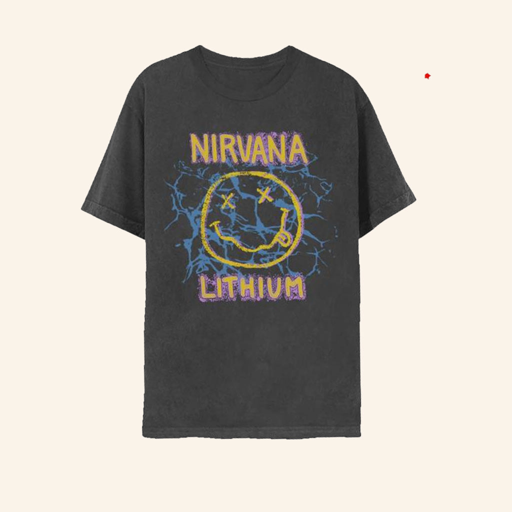 Nirvana Merch Lithium Smiley T-Shirt Gifts For Girlfriend