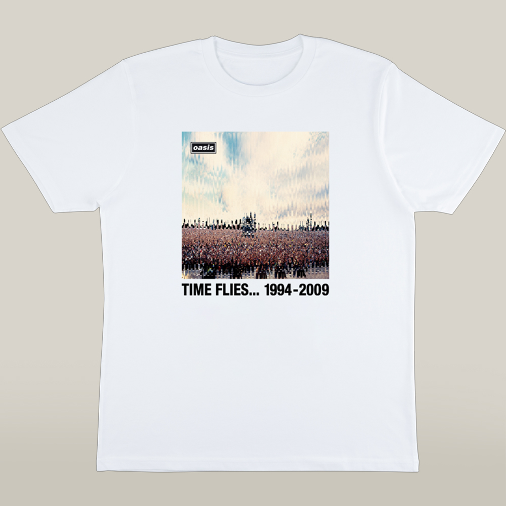 Oasis 25 Merch Time Flies 15th Anniversary T Shirt Fan Merch Apparel