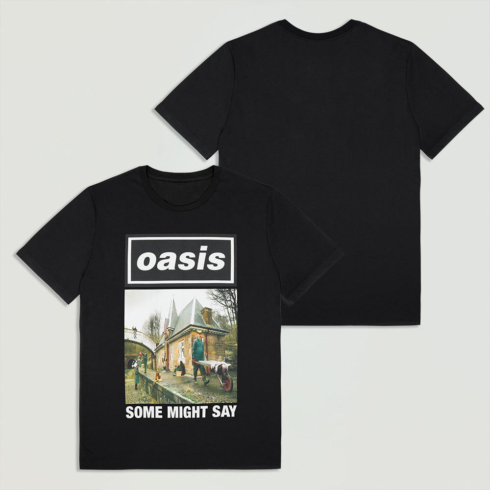 Oasis Live 25 Some Might Say Cover T-Shirt Black Classic Casual Tee Unique Gift For Men