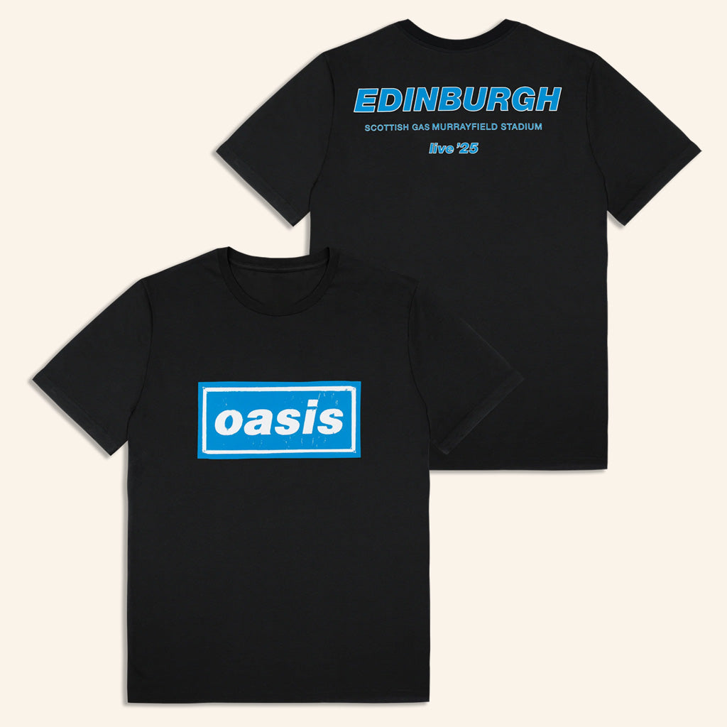 Oasis Merch Live 25 Tour Shirt Live 25 Edinburgh T-Shirt Black Best Gifts For Him