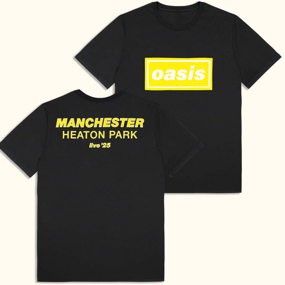 Oasis Tour Merch 2025 Live 25 Manchester T-Shirt Black Presents For Boyfriend Gifts For Fans