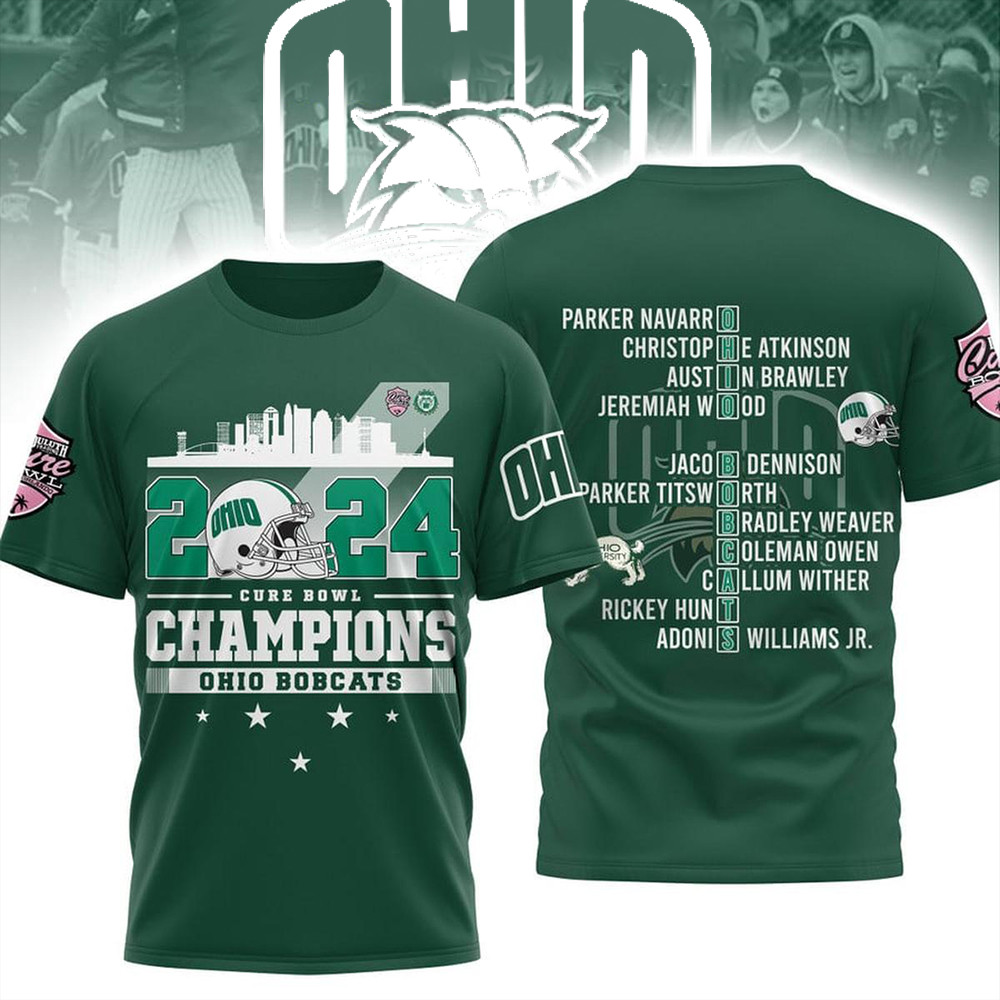Ohio Bobcats Celebrating Staff DNA Cure Bowl 2024 Champions T-Shirt Presents For Football Fans