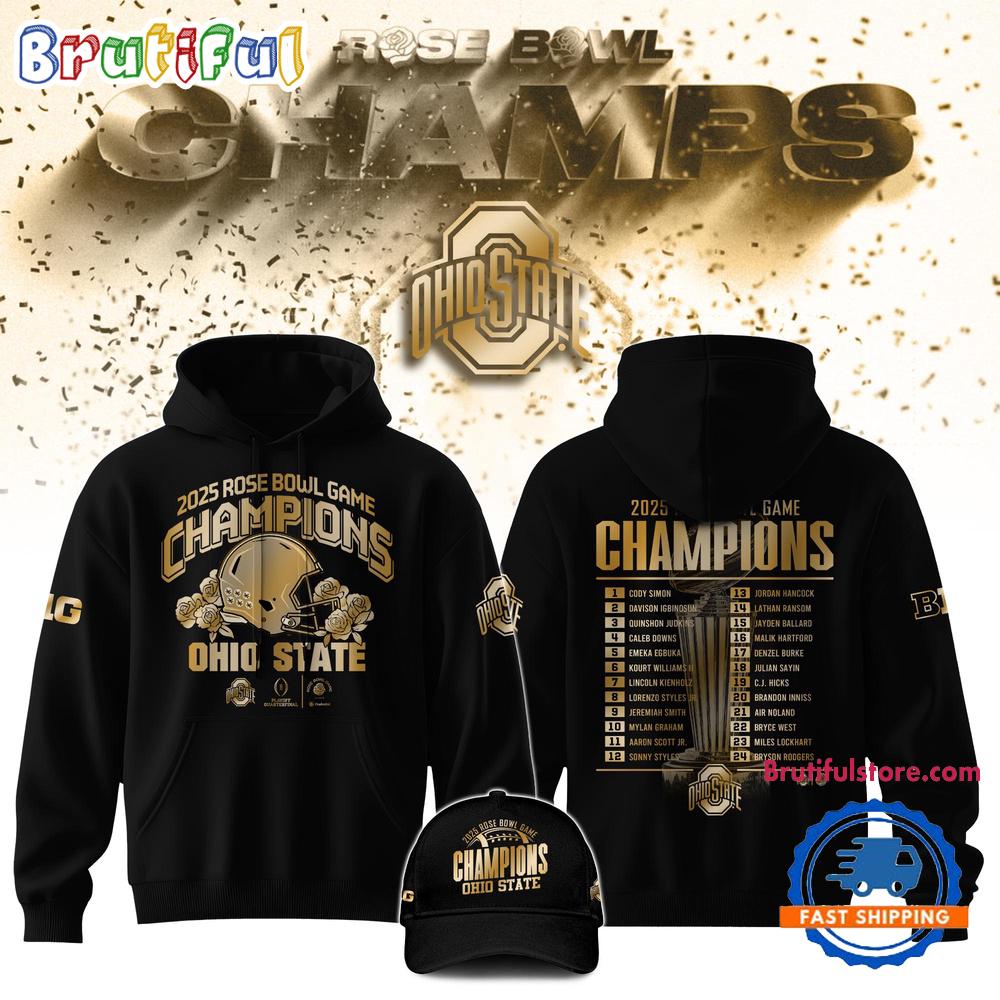 Ohio State Football Rose Bowl Champions 2025 New Hoodie