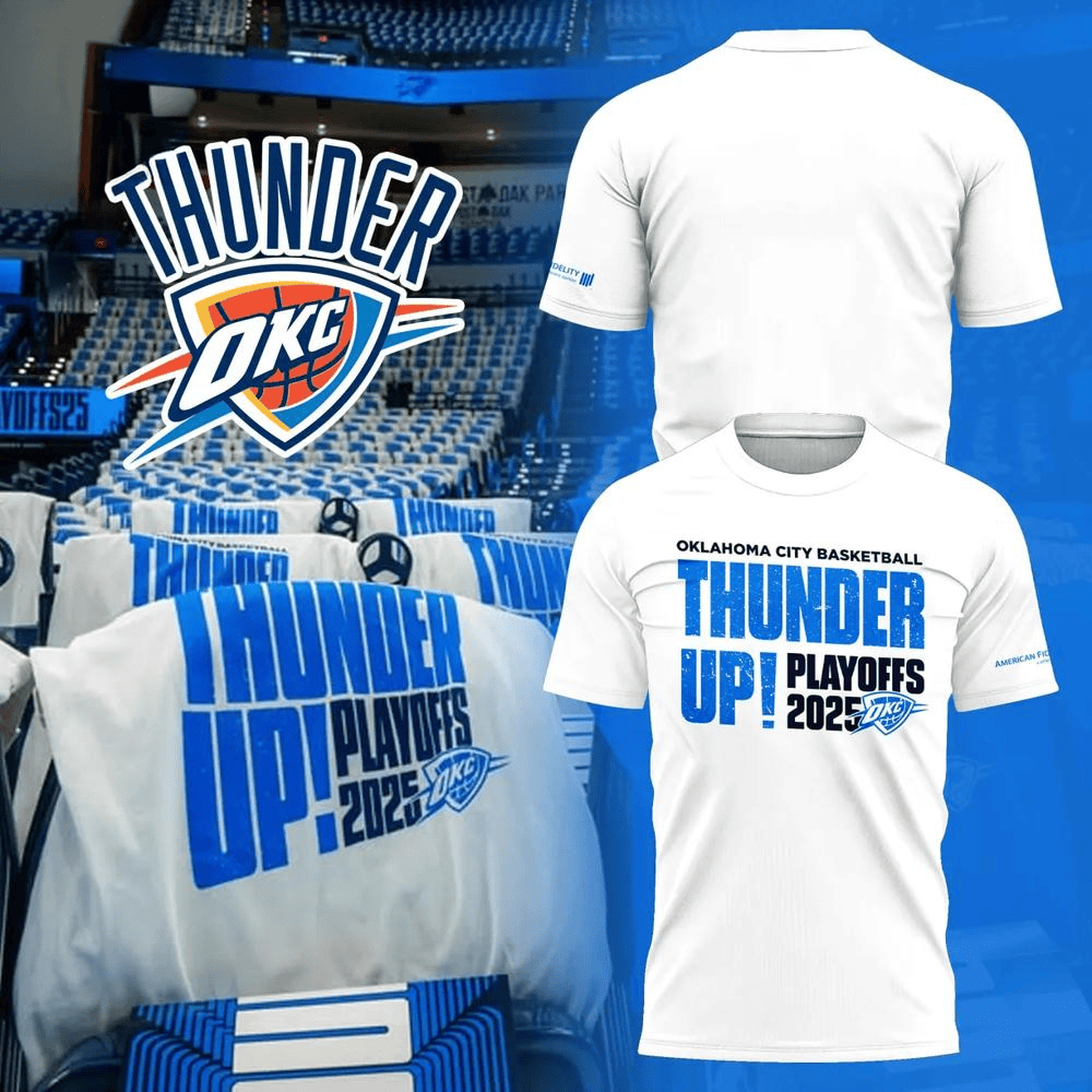 OKC Thunder Basketball Playoffs 2025 T-Shirt Oklahoma City Thunder Merch Good Gifts For Dads