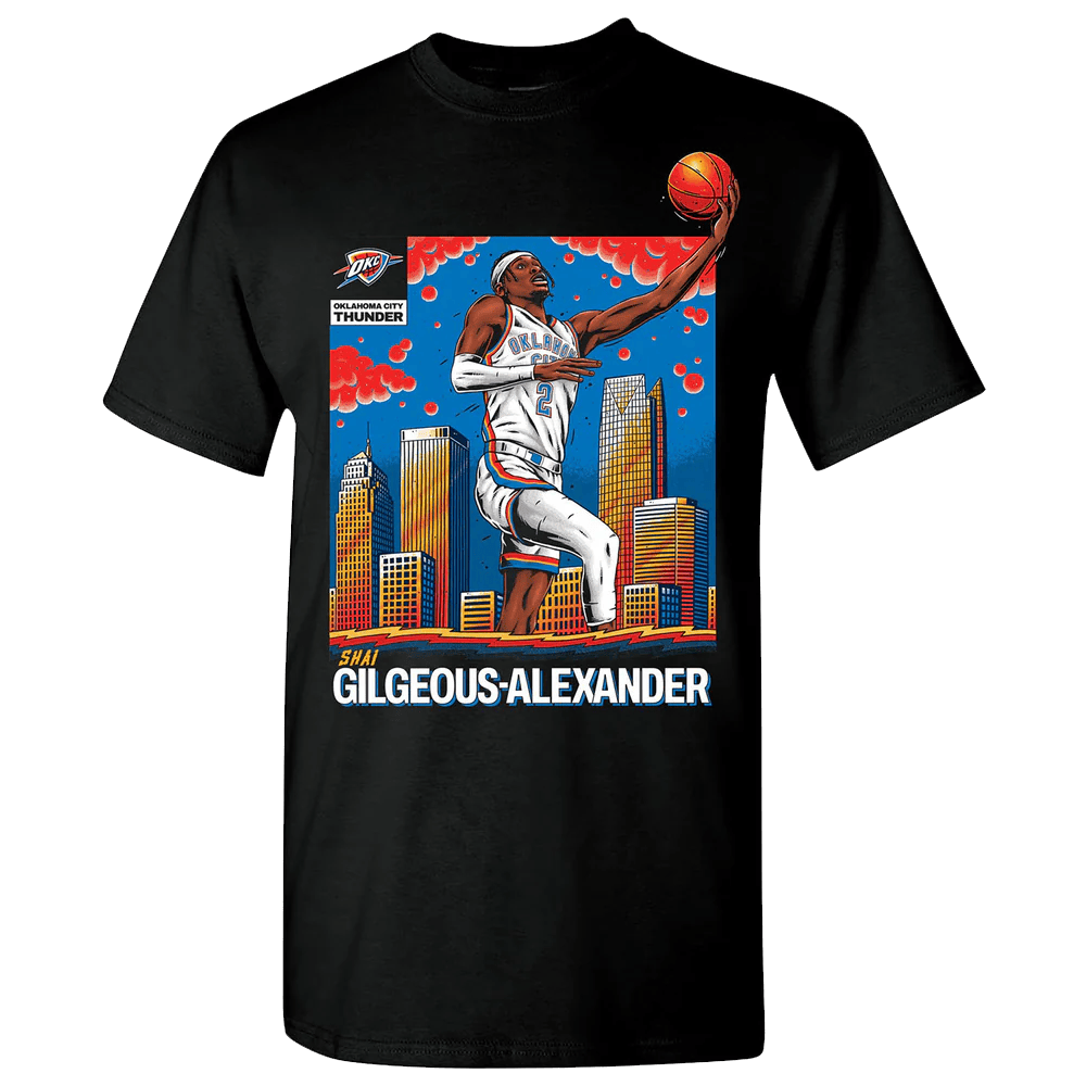 OKC Thunder Merch Oklahoma City Thunder Shai Gilgeous Alexander Player T-Shirt Gifts For Dad