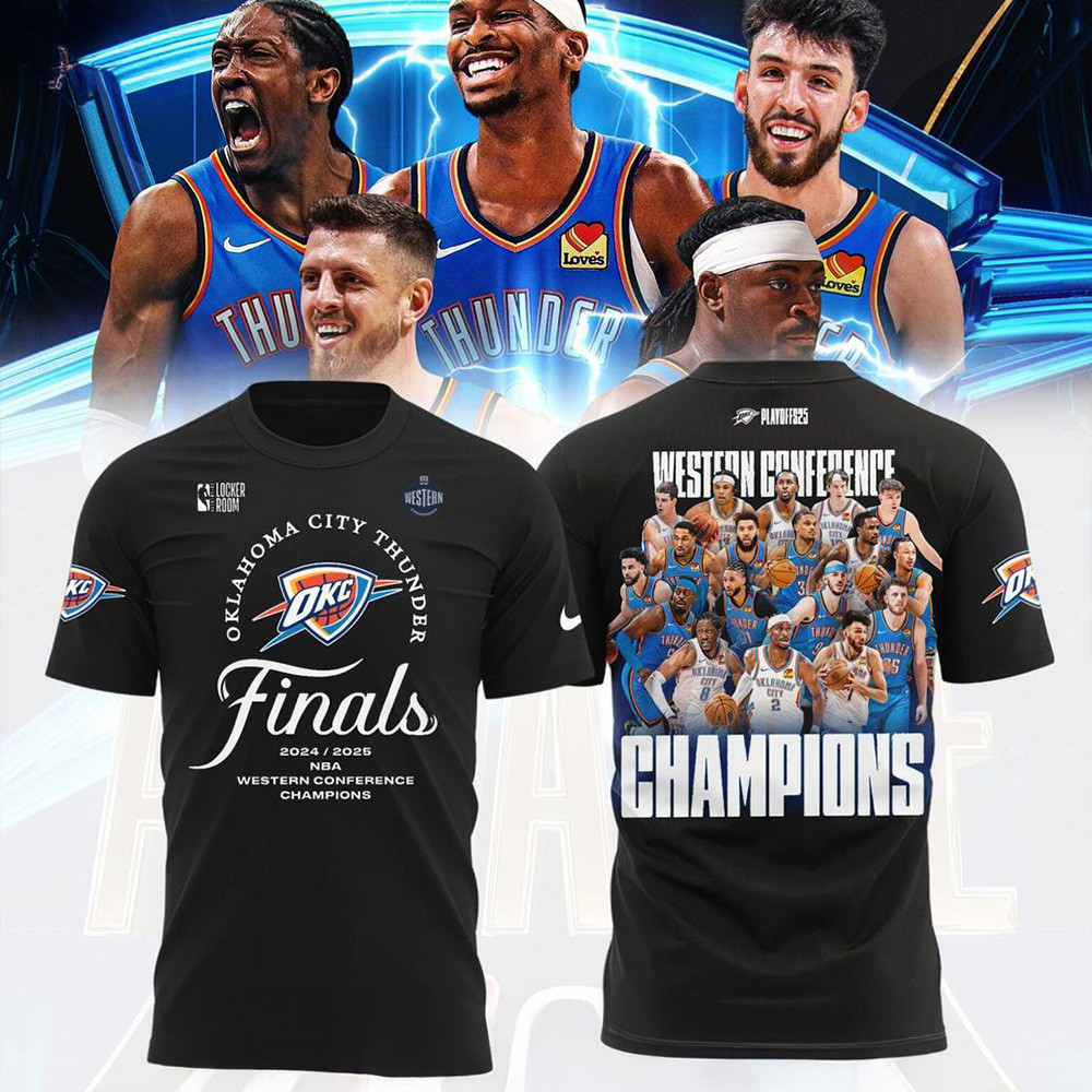 Oklahoma City Thunder Finals 2024 2025 NBA Western Conference Champions T-Shirt Gifts For Fans