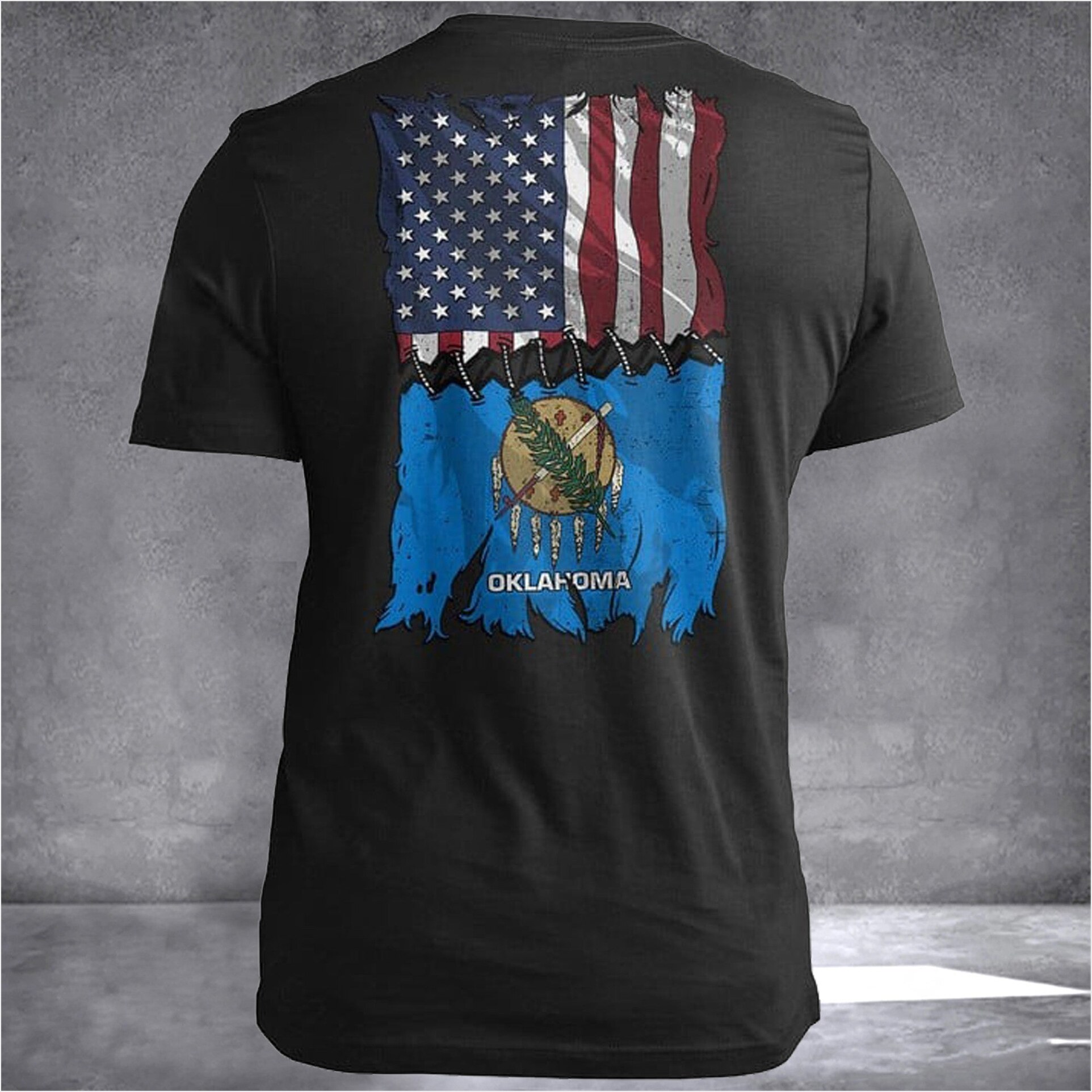Oklahoma Stitch Flag USA Oklahoma T-Shirt Patriots Merch Good Presents For Boyfriend