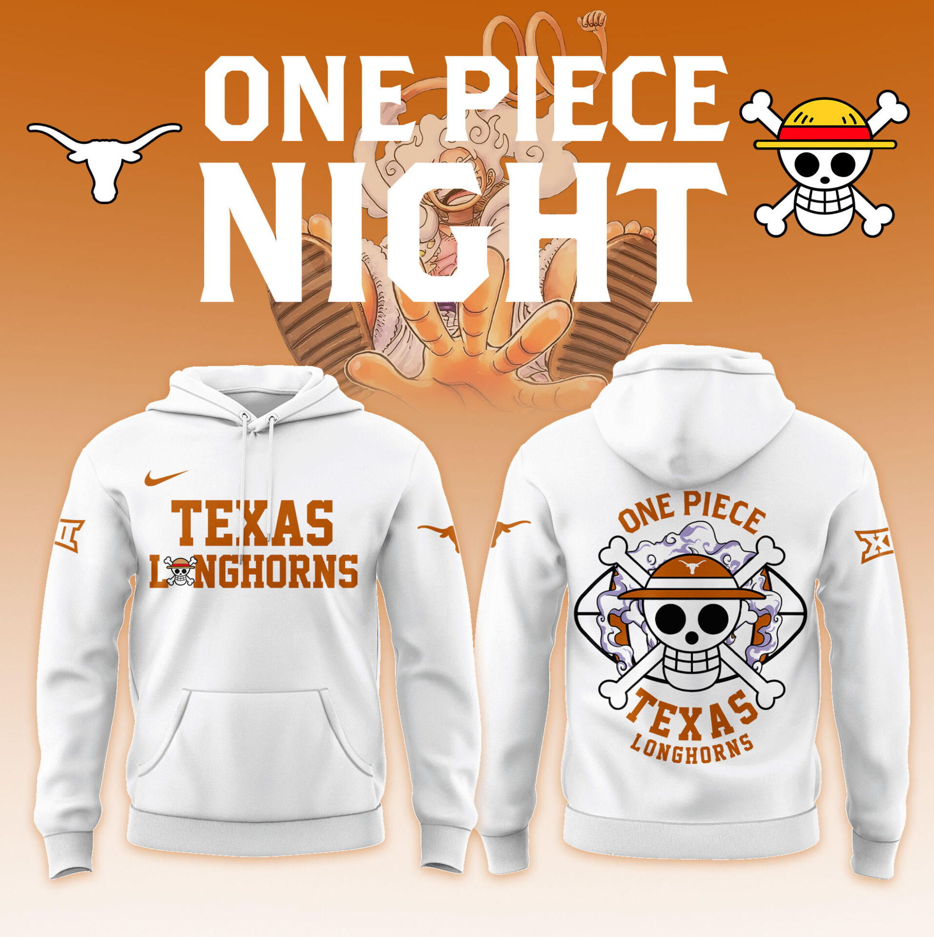 One Piece x Longhorns Hoodie Senior Night Gifts For Basketball Players