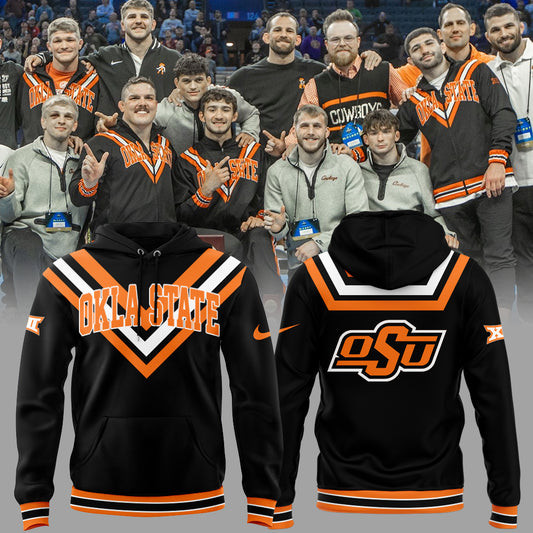 OSU Cowboy Wrestling Black Hoodie Best Gifts For Wrestling Fans