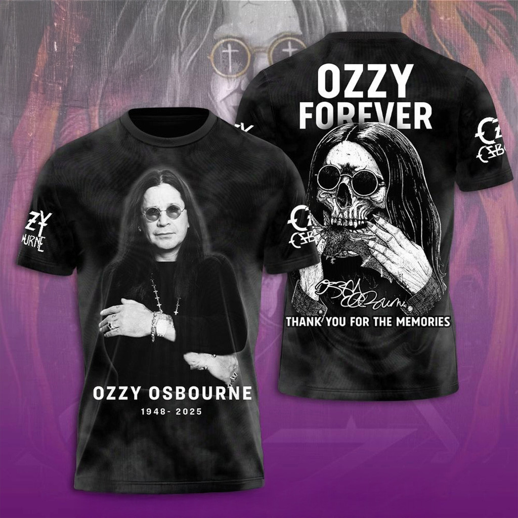 Ozzy Osbourne Forever Thank You For The Memories T-Shirt RIP Ozzy Osbourne Merch Dad Gifts