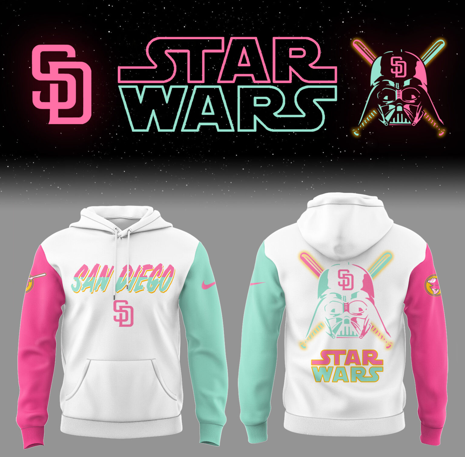 Padres Baseball 2025  Ã¢â‚¬Å“Padres x Star WarsÃ¢â‚¬Â City Connect Hoodie Gifts For Baseball Fans